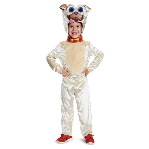 Toddler Unisex Rolly Classic Puppy Dog Pals Costume, 3T-4T, White - Picture 1 of 11